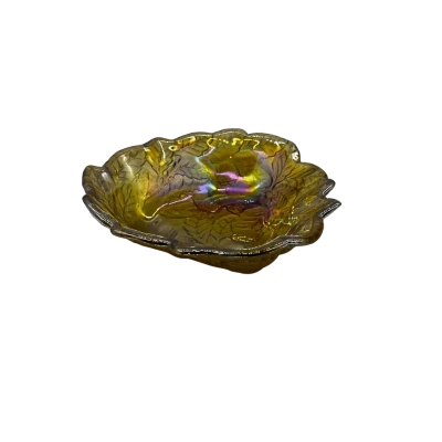 Pearlescent Amber Glass Bowl
