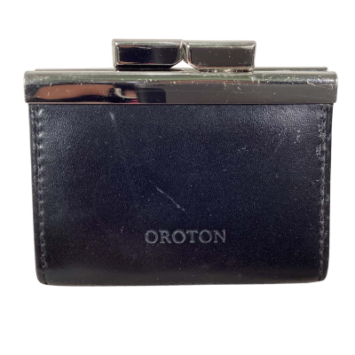 Oroton Black mini coin Purse with kisslock clasp