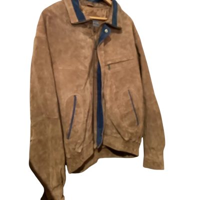 Jasper Leather Mens  Size M Leather Jacket Brown 