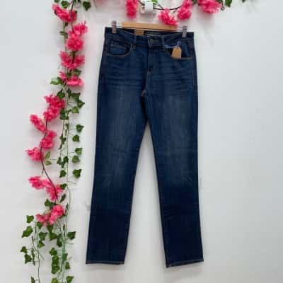 Esprit Womens Mid Rise Straight Leg Jeans Size W28 L32 Navy Blue 