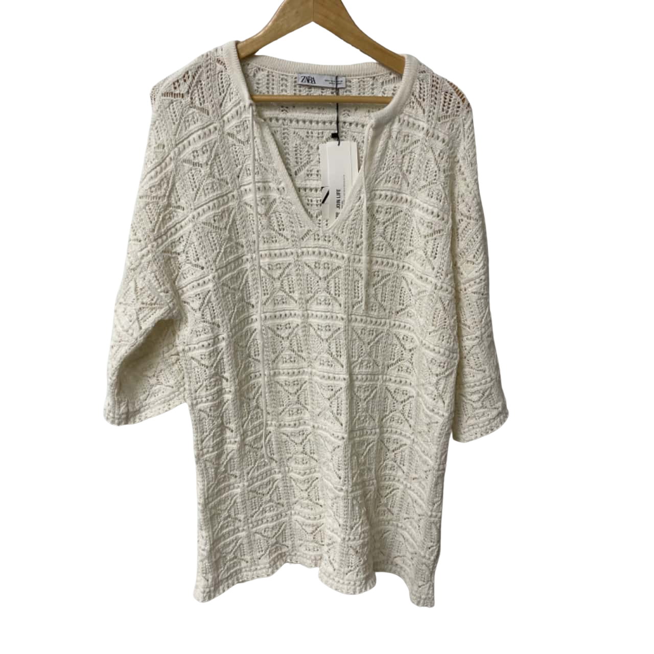 white christmas dresses Zara Crochet Style Long Beach Dress Cream main image 0