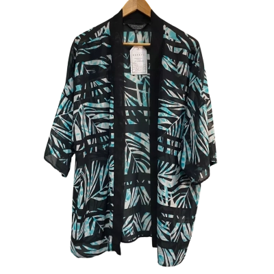 BNWT Liz Jordan Womens  Size XL Black  / Blue / White Top