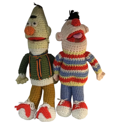 Hand Made Burt and Ernie Toys Approx 40 x 20cm
