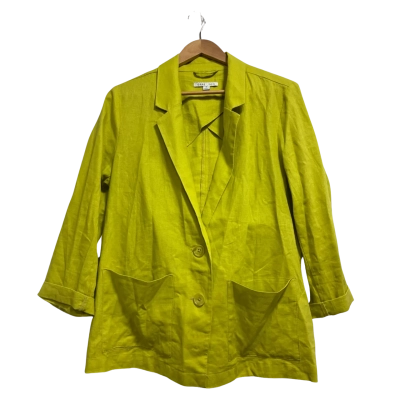 GRAE Linen, Womens, Size M, mustard yellow jacket