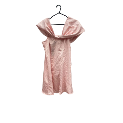 Boohoo Womens Size 14 Petite Bardot Bow Satin Mini Dress 