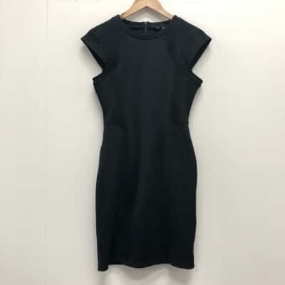 French Connection Womens  Size 10 Midi Dress Black  