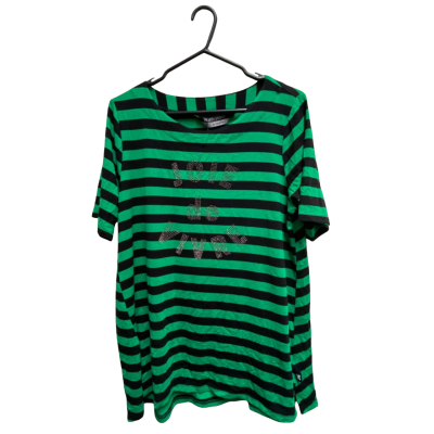 Taking Shape Womens  Size 12 Short Sleeve Top Black  / Green 