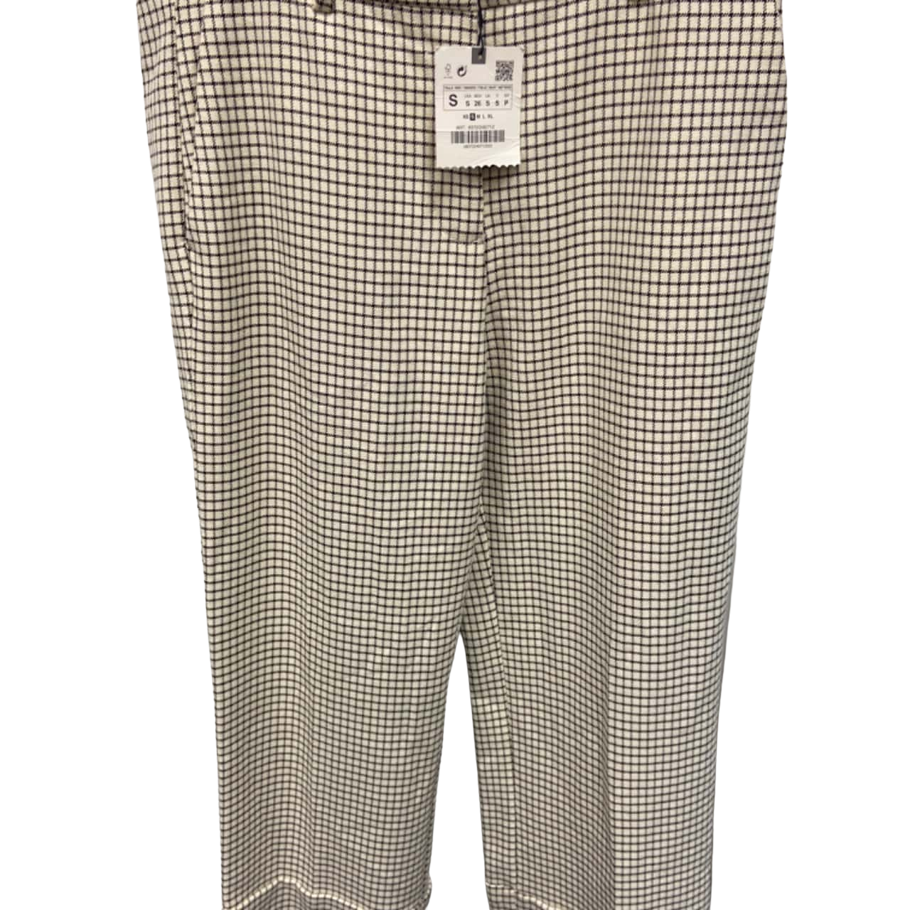 BNWT Zara Womens wide leg Capris Black / Checked / Cream