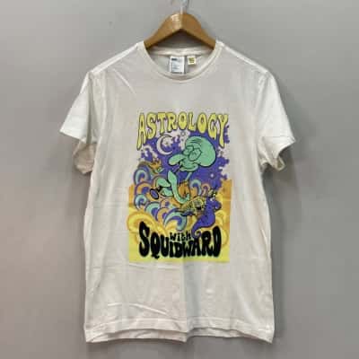 Astrology with Squidward T-shirt Size S Off White 