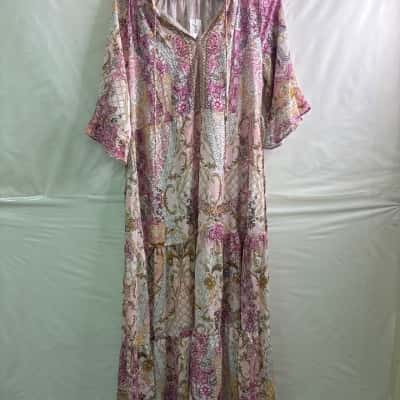 Vine Apparel Womens Size 10 Maxi Dress Floral / Pink BNWT