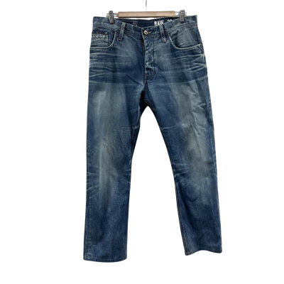Raw Mens Size 33 Relaxed Fit Jeans Blue 