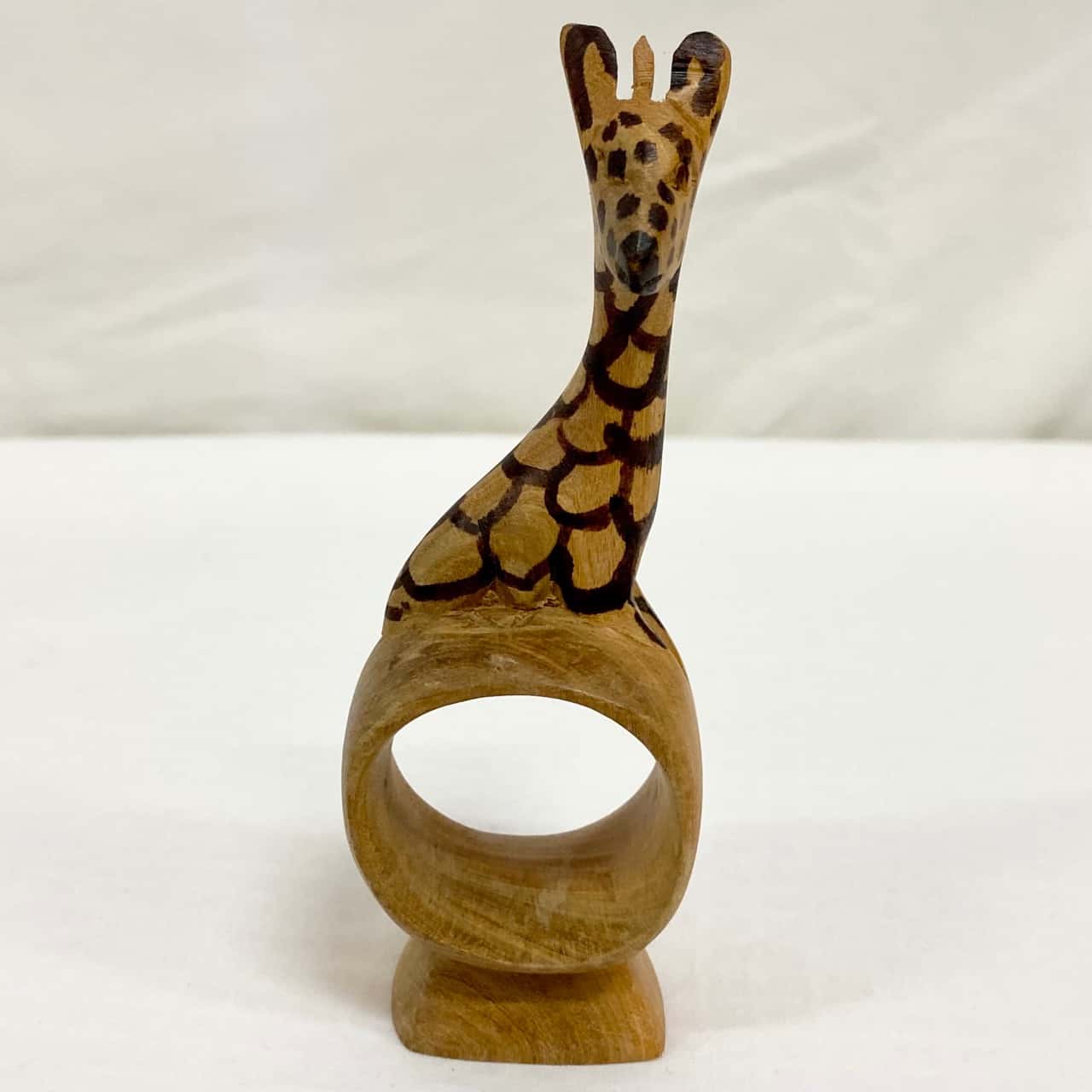 6 Wooden Carved African Animal Napkin Rings(s)
