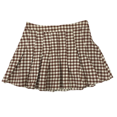 Black Friday - Womens Mini Skirt - Size 12 - Beige / Brown 