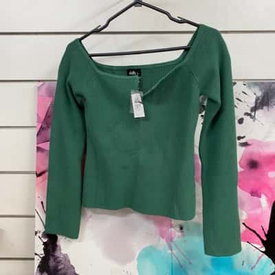 Dotti Womens green Size M knitted top New