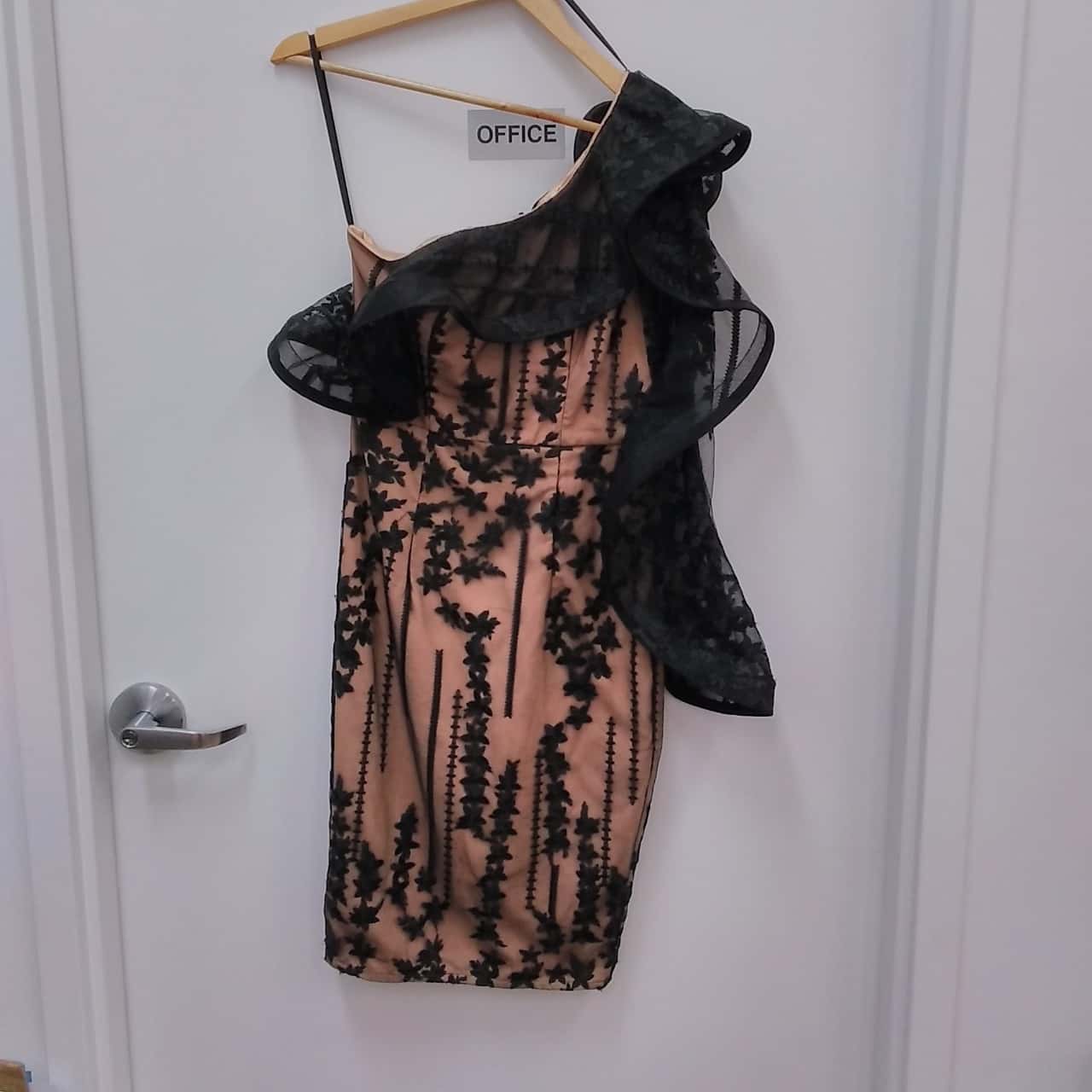 Bariano Black Label Black/Nude Mini Dress 8