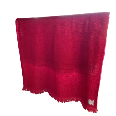 Waverley Luxury Mohair Bright Cherry Red Throw Rug