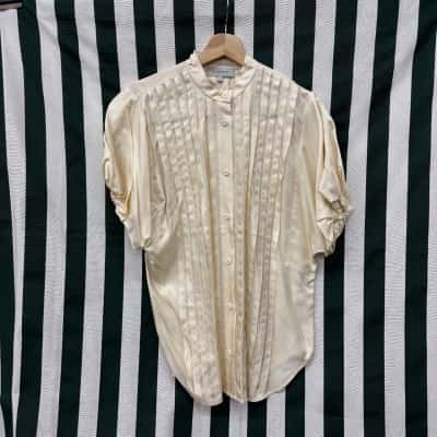 Lee Mathews Womens  Size 0 Long Sleeve Top Cream 
