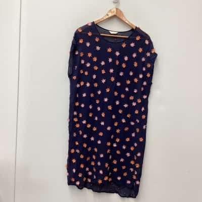  Gorman SILK Size 10 TRANSPARENT Dress Multicoloured 