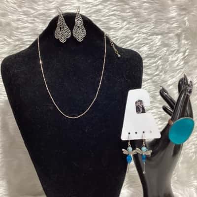  Womens Earrings / Necklace / Ring Blue / Other / Silver 