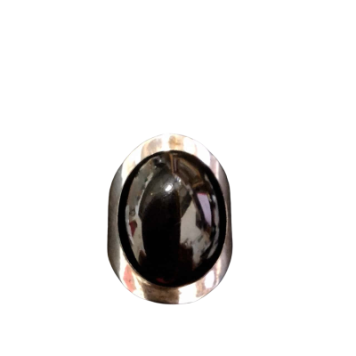 Womens 925 silver ring with black stone