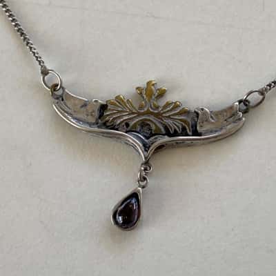 925 Sterling Silver Nouveau Style Necklace 