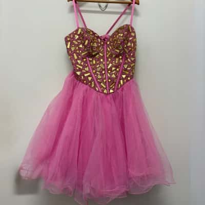 Girls Strapless Sequin Tulle Party Dress  