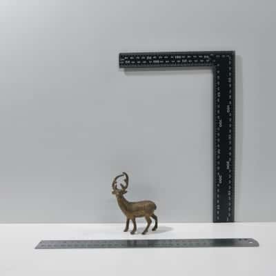 Solid Brass Deer Elk Figurine Vintage 