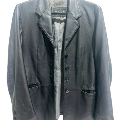 Manfredi Womens  Size XXL Leather Jacket Black  