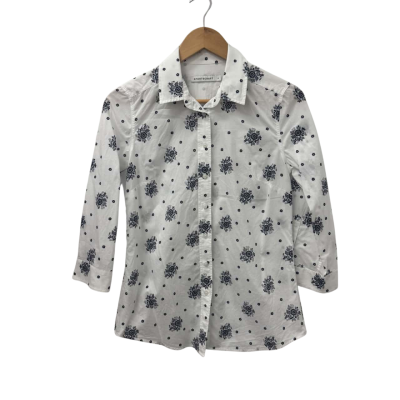 Sportscraft Womens  Size 8 Long Sleeve Shirt Black  / White 