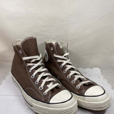 Converse Mens Cream Brown Vintage Lace Up Skate Shoes Size 10 Sneakers Beige / Brown 