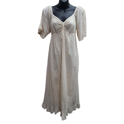 PAPER HEART 'Goldie' Broderie Anglaise Midi Dress Size 12 100% Cotton 
