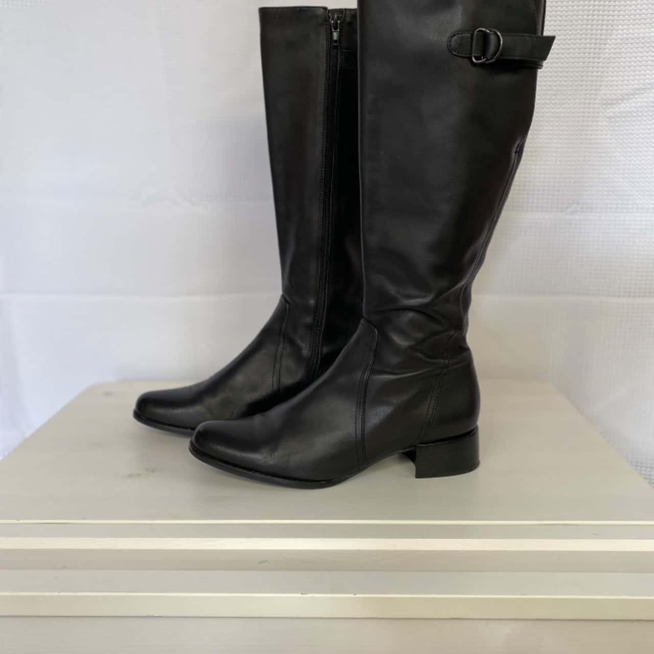Wittner Womens Long Black Boots Size 39 (s)