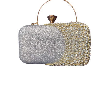  Women’s glitter rhinestone Clutch Silver 