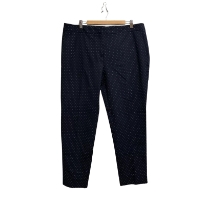 Sportscraft Women’s Size 16 Japanese Craft Navy Polka Dot Tapered Pants