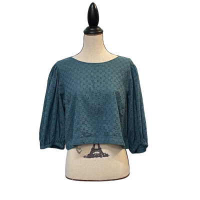 Miss Shop Womens Size 16 3/4 Sleeve/Cropped Top Teal