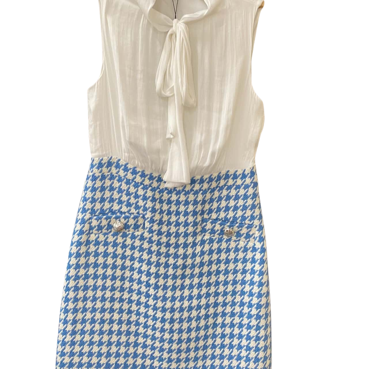 Portmans AY Ivory/ Blue Check Dress Size 12 BNWT(s)