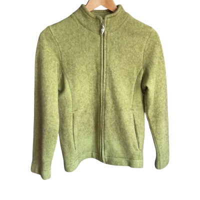 “Merinosilk” Womens - Full Zip Jacket -Size S - Green 