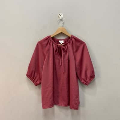 Seed Heritage Womens  Size 8 Blouse Rose Pink  