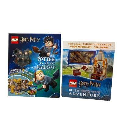 2x Harry Potter Lego Book Sets - build your own adventure set and potter vs malfoy set 
