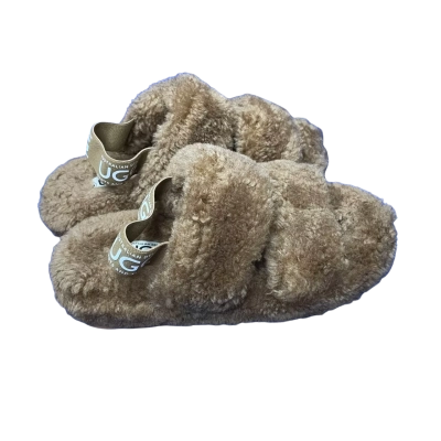 New UGG Women’s Size 8 Brown Slides with elastic strap