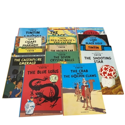 Collection of 14 Vintage TinTin Comics