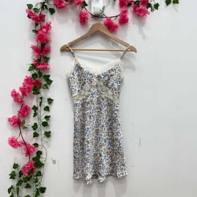 Supré Womens  Size 8 Mini Dress Cream / Floral / Multicoloured / Pattern 