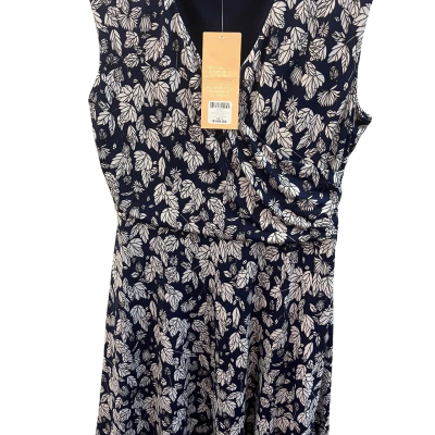 Liz Jordan Womens  Size 14 Sleeveless Dress  Navy Blue / White 