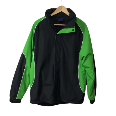 Winning Spirit Mens Size XL  Black / Green / White Front Zipper Fleece Lined Jacket