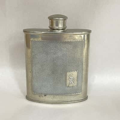 Vintage Selmark Pewter Hip Flask with Screw-on Cap