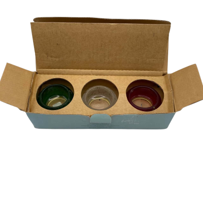 PartyLite P9115 Festive Flair Tealight Trio Candle Holders Christmas White Red Green    BRICA3