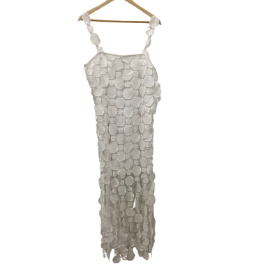  Riverlsland Studio Womens  Size 14 Shoestring Strap Dress White 