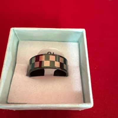 Unisex Stainless Steel Checkered Ring 