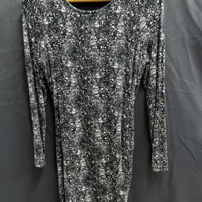 Tokito Womens  Size 12 Black & White Long Sleeve Dress