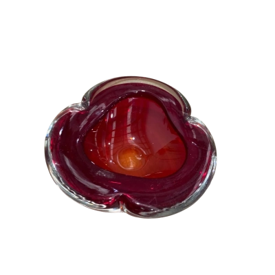Deep Red Murano Art Glass Bowl 